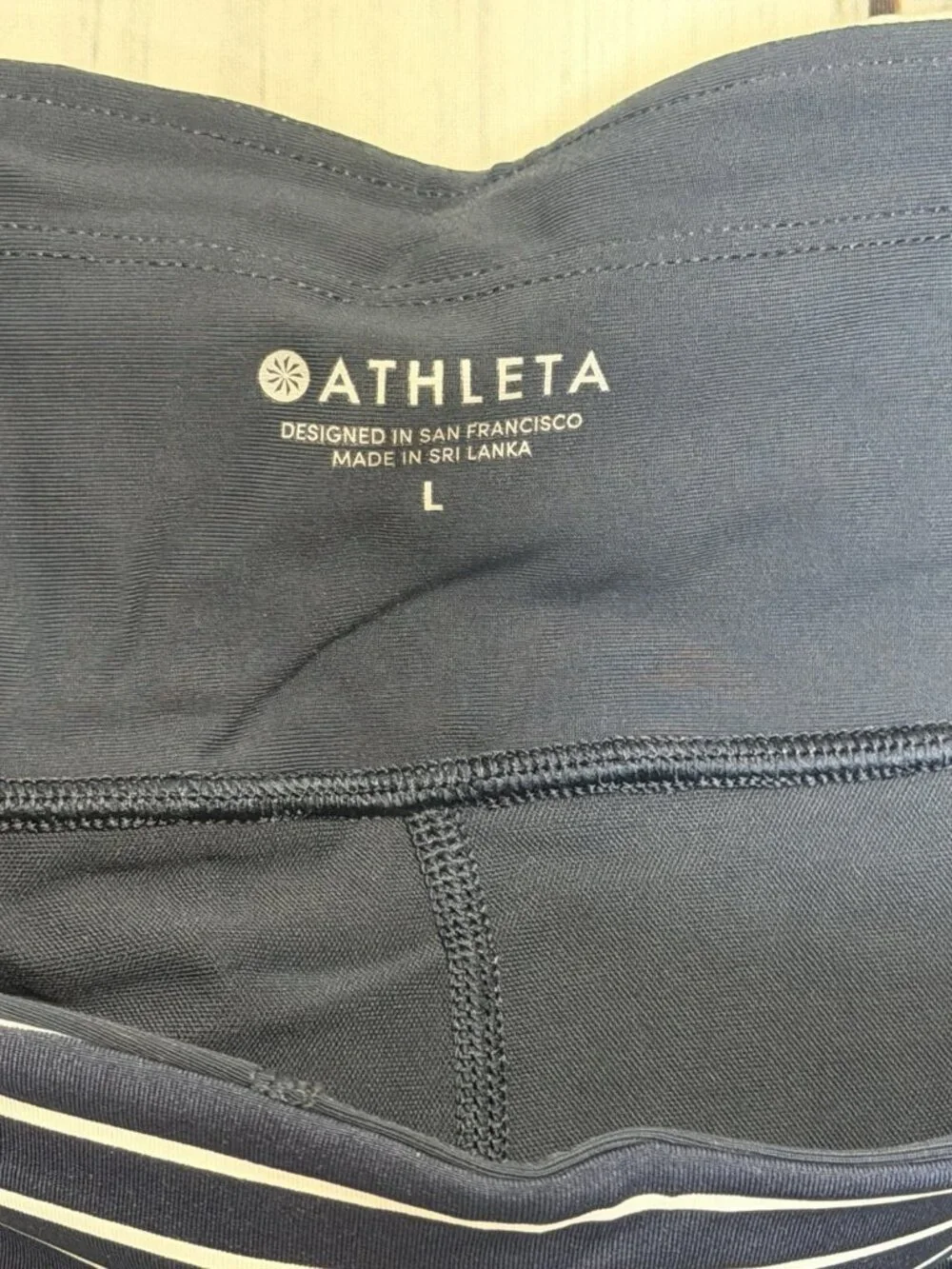 Athleta Stripe Stealth TruCool Skirt Skort Navy Blue White 210121 Size Large